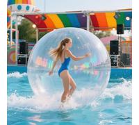 ZHLINGQ 1.5/1.8/2/2.5m PVC Water Walking Ball, Oversize Bubble Beach Balloon Inflatable Water-Filled Ball Soft Rubber Ball for Swimming Pool Water Entertainment CustomizableColor-Dia1.5m/4.92ft