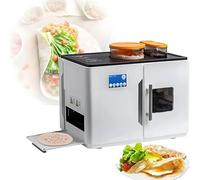 ZHLINGQ 1800W Fully Automatic Roti Maker Machine, Home Roti Maker, Makes 20 Flatbreads, Pancakes, Dosa & Pita with One-Key Ope-ration To Make 20 Pcs at Once For Chapati, Flour Tortilla, Tawa