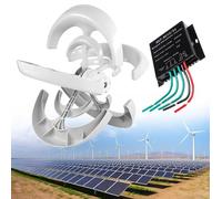 ZHLINGQ 2000W Wind Turbine Generator Kit, Wind Turbine Vertical Wind Generator Kit Electricity Producer Equipment Home Power Energy Kit,White-24V
