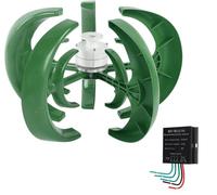 ZHLINGQ 2025 Upgrated 2000W Wind Turbine Generator Kit, Wind Turbine Vertical Home Wind Turbine Kit Electricity Producer Equipment Power Energy Kit,Green-24V