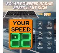 ZHLINGQ 20''X27''/24''X35'' Radar Speed Display Sign, Flashing Speed Limit Indicator, Solar Powered LED Radar Feedback Sign, High Brightness Reflective, Visible Distance 800m 50×70cm/20×27in-Orange
