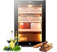 ZHLINGQ Electric Cigar Cabinet, Electric Cigar Humidor Cooler with Temperature & Humidity Control Cigar Humidors with Spanish Cedar Wood Humidor Cabinet Holds 200-300 Counts & Red Wine,Ciger