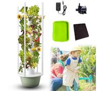 ZHLINGQ Outdoor Hydroponic Tower, Hydroponic Indoor Garden with LED Light, Automated Aeroponic Tower Garden System with LED Grow Lights, Hydro Gardening System Indoor Kits Herb Garden,9Layers/36Pots