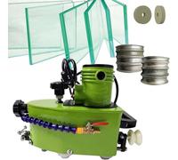 ZHLINGQ Small Glass Edging Machine, 850W Electric Portable Glass Edger Straight Round Bevel Edge Trimmer Grinder, Polish Edger, Glass Edge Polishing Machine For Glass Beveling & Polishing Green