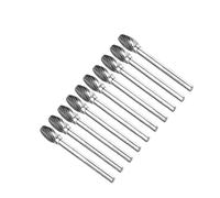 ZHLWei 10 Pcs Type E 3 * 3/4/5/6mm Tungsten Carbide Rotary Files Set Milling Cutter for CNC Engraving, Grinding -Wood/Metal/Plastic/Steel