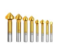 ZHLWei 3 Flute Countersink Drill Bit Set High Speed Steel 90 Degree Chamfer Cutter Wood Metal Hole Countersunk Chamfering Woodworking Tool