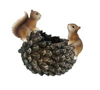 ZHLZTYYL Cute Animals Planter Pot, Resin Squirrel Succulent Plant Flowerpot, Decorative Succulent Plant Planter, Lovely Pinecone Bonsai for Office Desk Room Home Indoor Decor