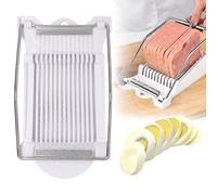 ZHMEINA Egg Slicer for Hard Boiled Eggs, Food Slicer with 14 Stainless Steel Wires, Heavy Duty Egg Cutter, Spam Strawberry Slicer Tomato Slicer for Soft Fruit Luncheon Meat Home Use (1Pcs, White)