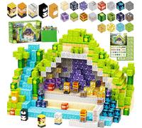 Zhmenge Pack of 150 Magnetic Building Blocks, Magnetic Toy Building Mine Magnet World DIY Set, Magnetic Building Blocks, Magnetic Building Blocks, Magnetic Toy for Gift from 3 Years, Boys and Girls