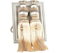 ZHMF 1 Pair Curtain Tiebacks Holdbacks Clip Binding Rope Tie Backs Handmade Tassel Tiebacks Home Window Decorative (Beige)