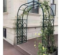 ZHMMJ Large Garden Arch Metal Heavy Duty Arbor for Climbing Plants Black Iron Trellis Archway Pergola Outdoor Arbors Rustproof wide 1.8m 2.2m 3.7m 3.4m 1.4m(Green,220W x 240H)