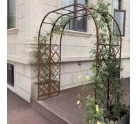 ZHMMJ Large Garden Arch Metal Heavy Duty Arbor for Climbing Plants Black Iron Trellis Archway Pergola Outdoor Arbors Rustproof wide 1.8m 2.2m 3.7m 3.4m 1.4m(Bronze,180W x 240H)