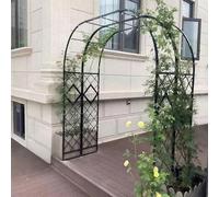 ZHMMJ Large Garden Arch Metal Heavy Duty Arbor for Climbing Plants Black Iron Trellis Archway Pergola Outdoor Arbors Rustproof wide 1.8m 2.2m 3.7m 3.4m 1.4m(Black,180W x 240H)