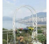 ZHMMJ Large Garden Arch Metal Heavy Duty Arbor for Climbing Plants Black Iron Trellis Archway Pergola Outdoor Arbors Rustproof wide 1.8m 2.2m 3.7m 3.4m 1.4m(White,140W x 220H)