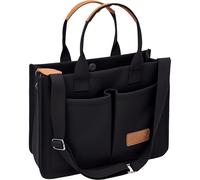 ZHMO Large Canvas Tote Bag for Women,Womens Laptop Work Book Bags Crossbody Purse Handbag Shoulder Travel Messenger Gym Totes, Canvs Demure Black, L, Simple Modern Tote