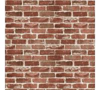 ZHMRROAD Red Brick Wallpaper Peel and Stick Vintage Rustic 3D Brick Effect Self Adhesive Wallpaper for Living Room Bedroom Fireplace Feature Wall Decoration 44.5 x 300 cm