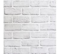 ZHMRROAD White Brick Wallpaper Peel and Stick Vintage Rustic 3D Brick Effect Self Adhesive Wallpaper for Living Room Bedroom Fireplace Feature Wall Decoration 44.5 x 1000 cm