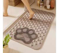 ZHMUZ Non-Slip Bath Mat with Suction Cups Khaki,73cm×41cm(28.74''×16.14''