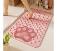 ZHMUZ Non-Slip Bath Mat with Suction Cups Pink,73cm×41cm(28.74''×16.14''