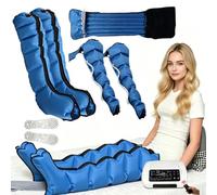 ZHNANDAMAI Leg Massager, Electric Air Compression Recovery Boots for Lymphatic Drainage, Adjustable 0-240 mmHg and 0-60 Min Timer, Remote Control, Lipedema Relief, for Thighs, Calves & Feet