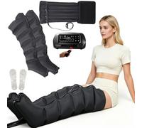 ZHNANDAMAI Leg Massager, Electric Air Compression Recovery Boots for Lymphatic Drainage, Adjustable 0-240 mmHg and 0-60 Min Timer, Remote Control, Lipedema Relief, for Thighs, Calves & Feet