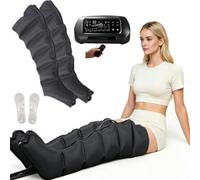 ZHNANDAMAI Leg Massager, Electric Air Compression Recovery Boots for Lymphatic Drainage, Adjustable 0-240 mmHg and 0-60 Min Timer, Remote Control, Lipedema Relief, for Thighs, Calves & Feet
