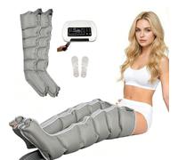 ZHNANDAMAI Leg Massager, Electric Air Compression Recovery Boots for Lymphatic Drainage, Adjustable 0-240 mmHg and 0-60 Min Timer, Remote Control, Lipedema Relief, for Thighs, Calves & Feet