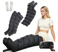 ZHNANDAMAI Leg Massager, Electric Air Compression Recovery Boots for Lymphatic Drainage, Adjustable 0-240 mmHg and 0-60 Min Timer, Remote Control, Lipedema Relief, for Thighs, Calves & Feet