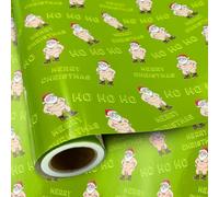 ZHNERY Christmas Wrapping Paper Roll for Gift: Naughty Funny Santa Gift Wrapping Paper 43cm x 10M Wrapping Paper for Christmas Party Decoration Gift Wrapping