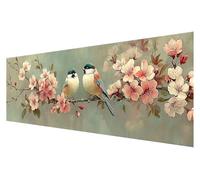 Zhngxogg Large Diamond Art Flower, 5D Diamond Painting Kits for Adults Bird, DIY Full Drill Paint by Numbers Gems Crystal Art Kits for Adults, for Home Christmas Wall Decor Painting, 50x150cm F-89