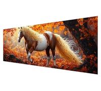 Zhngxogg Large Diamond Art Horse, 5D Diamond Painting Kits for Adults Autumn, DIY Full Drill Paint by Numbers Gems Crystal Art Kits for Adults, for Home Christmas Wall Decor Painting, 60x180cm C-41