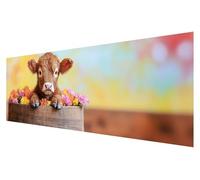 Zhngxogg Large Diamond Art Ox, 5D Diamond Painting Kits for Adults Animal, DIY Full Drill Paint by Numbers Gems Crystal Art Kits for Adults, for Home Christmas Wall Decor Painting, 40x120cm P-29