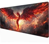 Zhngxogg Mouse Mat Dragon - 800 x 400 x 3mm, Large Gaming Mouse Pad, XXL mousepad - Large Office Desk Mat - Non-Slip Rubber Base - Improved Precision and Speed - for Office and Home, Red - 90859