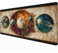 Zhngxogg Mouse Mat Planet - 800 x 400 x 3mm, Large Gaming Mouse Pad, XXL mousepad - Large Office Desk Mat - Non-Slip Rubber Base - Improved Precision and Speed - for Office and Home, Saturn - 91909