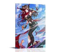 ZHNGYJNDE Genshin Impact Chasca Game Character Wall Art Picture Print Modern Family Room Decor 12 x 18 Inch (30 x 45 cm)