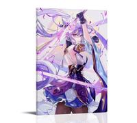 ZHNGYJNDE Genshin Impact Keqing Game Art Poster Decorative Painting Canvas Wall Art Living Room Poster Bedroom Painting 16 x 24 Inch (40 x 60 cm)
