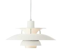 ZHNPJE PH5 Pendant Light with Light Bulb, White Modern Chandelier Danish PH Pendant Lamp, Minimalist UFO Ceiling Lighting for Living Room Dining Room Kitchen Restaurant
