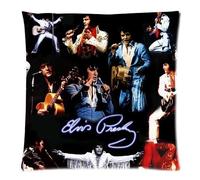 ZHOCERS Fnigst Pillow Elvis Presley Custom Square Cotton Zippered Cushion Cover Pillow Cases 18x18 (Twin Sides)