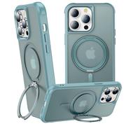 ZHOGTNEG 360° Magnetic Swivel Ring for iPhone 13 pro max case, Built-in Metal Stand and Ring Holder, Magsafe Compatible, Military Grade Protection, Shock and Vibration Resistant-Lake Blue