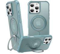 ZHOGTNEG 360° Magnetic Swivel Ring for iPhone 16 pro case, Built-in Metal Stand and Ring Holder, Magsafe Compatible, Military Grade Protection, Shock and Vibration Resistant-Lake Blue
