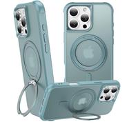 ZHOGTNEG 360°Magnetic Swivel Ring for iPhone 16 pro max case, Built-in Metal Stand and Ring Holder, Magsafe Compatible, Military Grade Protection, Shock and Vibration Resistant-Lake Blue