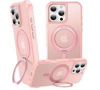 ZHOGTNEG 360°Magnetic Swivel Ring for iPhone 16 Pro Max Case- Pink | Built-in Metal Stand and Ring Holder,Magsafe Compatible,Military Grade Protection,Shock Resistant