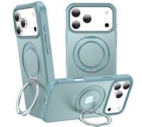 ZHOGTNEG 360° Magnetic Swivel Ring for iPhone 17 pro case, Built-in Metal Stand and Ring Holder, Magsafe Compatible, Military Grade Protection, Shock and Vibration Resistant-Lake Blue