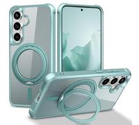 ZHOGTNEG 360° Magnetic Swivel Ring for Samsung S24/25 Plus case, Built-in Metal Stand and Ring Holder, Magsafe Compatible, Military Grade Protection, Shock and Vibration Resistant-Lake Blue