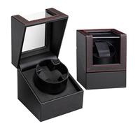 Zholp Premium Leather Watch Winder - Silent Motor with Adjustable Rotation, Soft Flexible Watch Pillows, Surprise Gifts for Father, Brother and Friend