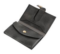 ZHOMA Credit Card Holder and Business Card Holder with Coin Pocket, Slim Minimalist Leather Wallet with ID Window for Women and Men, Dark Grey