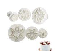 ZHOMAIFU Fondant Cookie Cutte 6Pcs Cupcake Decorating Fondant Mould Snowflake Cake Decorating Tools for Wedding Birthday Party Snowflake Cookie Cutters Cake Decorating