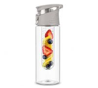 ZHOME Water Bottle Fruit Infuser 700ml BPA Free Tritan Sports Bottle with Flip Top Leak Proof Lid Reusable Infused Water Bottle for Gym Fitness Detox Hydration Office School Travel Outdoor Use (GREY)