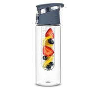 ZHOME Water Bottle Fruit Infuser 700ml BPA Free Tritan Sports Bottle with Flip Top Leak Proof Lid Reusable Infused Water Bottle for Gym Fitness Detox Hydration Office School Travel Outdoor Use (BLUE)