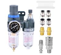 ZHONG AN 1/4 Inch Compressor Air Filter Pressure Regulator Water-oil Trap Separator Filter with Lubricator Cup AFC2000